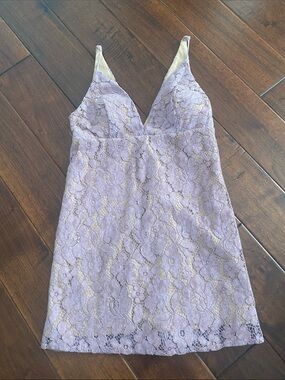 Free People Lavender Lace Mini Dress